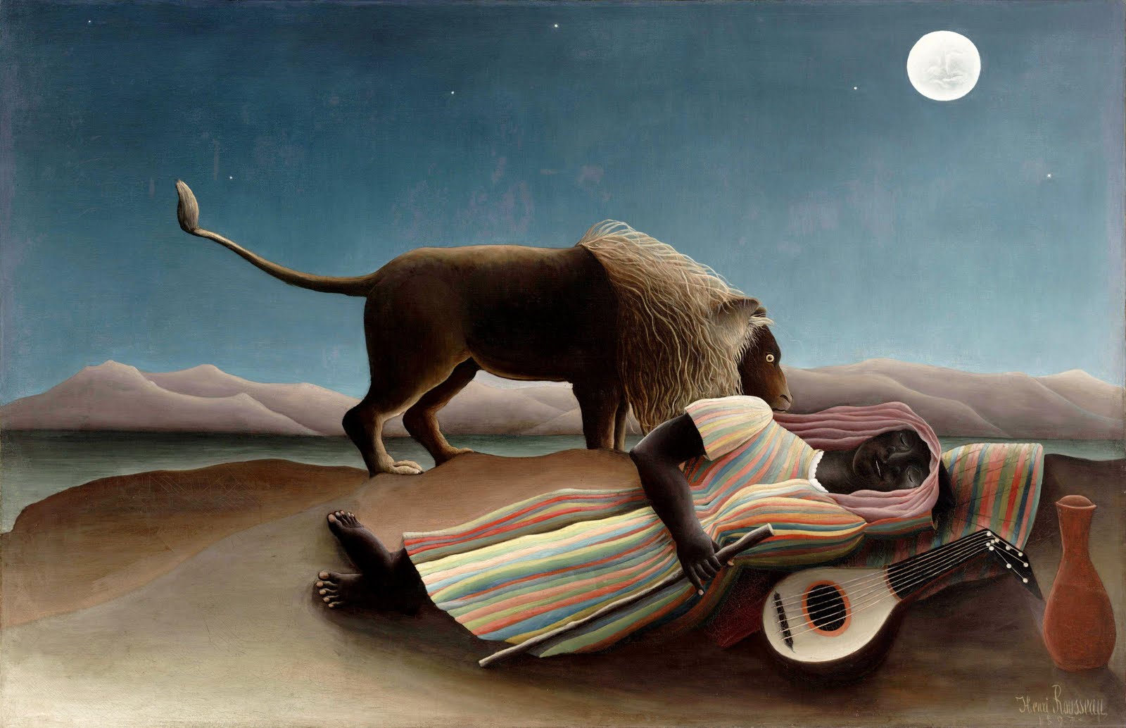 Henri  Rousseau: Gitana durmiente exposición MoMA